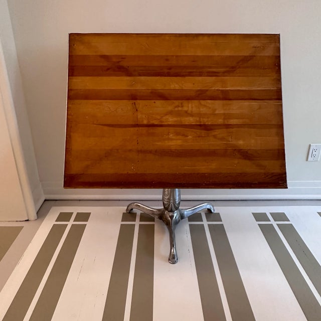 Mid 20th Century Drafting Table With Chrome Base For Sale - Image 10 of 12
