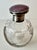 Glass Crystal Perfume Bottle with Sterling Lidded Guilloché Lavender Enamel For Sale - Image 7 of 8