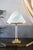 Aqua Acrylic Glass and Brass Table Lamp, 1980s For Sale - Image 8 of 8