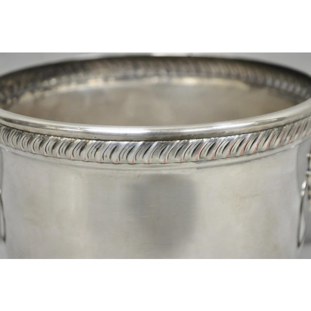 Silver Mid 20th Century Poole English Regency Silver Plated Lion Head Champagne Chiller Ice Bucket For Sale - Image 8 of 17