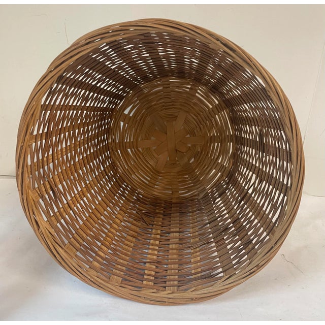 Mid 20th Century Vintage Wicker Waste Basket For Sale - Image 5 of 7