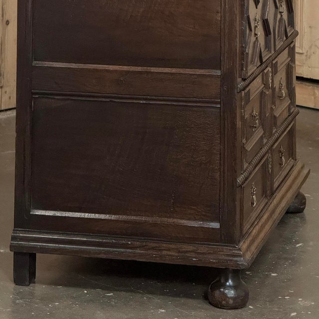 Early 19th Century English Oak Jacobean Style Chest of Drawers For Sale - Image 11 of 18