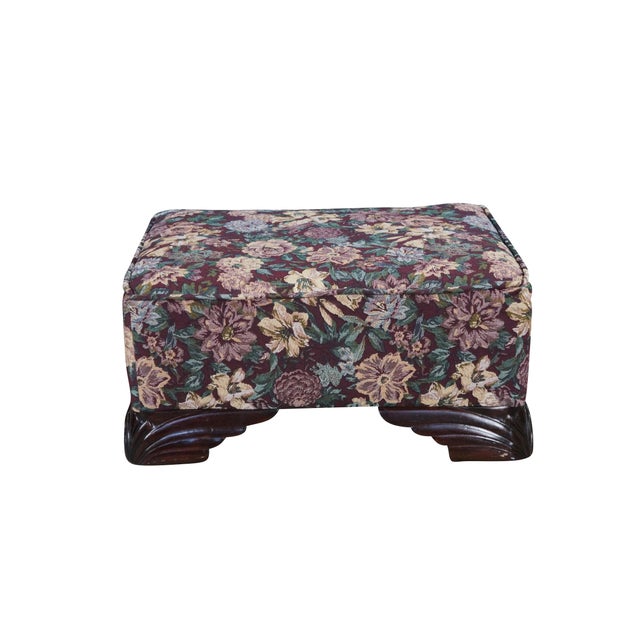Victorian 2 Antique Victorian Walnut Tapestry Upholstered Footstools Ottomans Bench Pair For Sale - Image 3 of 18