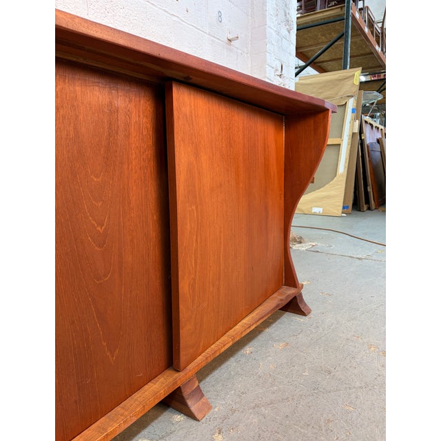 Sculpted Mid 20th Century Live-Edge Walnut Sideboard For Sale - Image 15 of 16