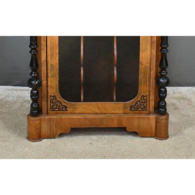 Brown Charles X Style Burl Walnut Music Cabinet For Sale - Image 8 of 18