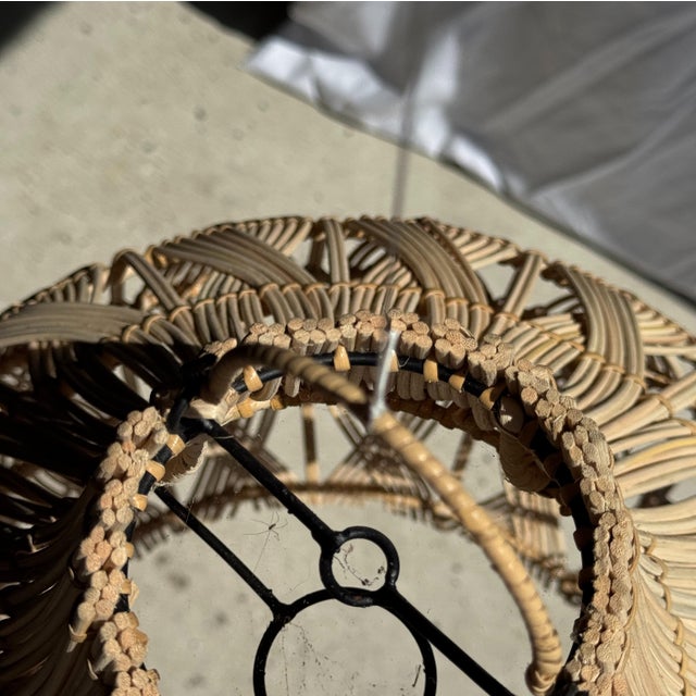 Woven Wicker Bulb Pendant Light For Sale - Image 16 of 18