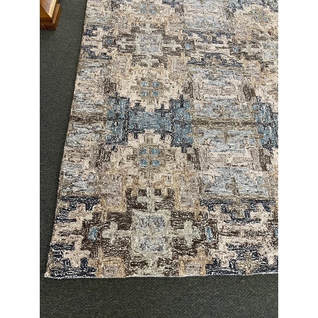 8'x10' Crate & Barrel Alvarez Mineral Blue Hand Tufted Rug Chairish