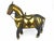 Mid 20th Century Vintage Hand Carved Wood & Mosaic Brass and Copper Inlaid Horse Figurine For Sale - Image 5 of 11