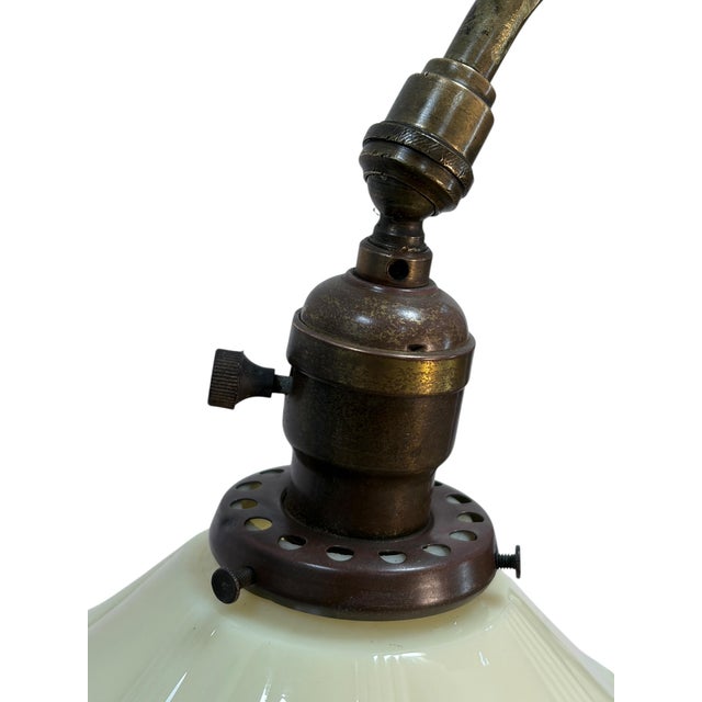 1910s 1910s Floor Lamp With Adjustable Height and Glass Shade #2603 For Sale - Image 5 of 9