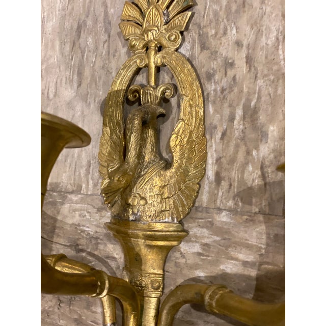 1900 - 1909 1900's French Empire Sconces With Swans - a Pair For Sale - Image 5 of 10