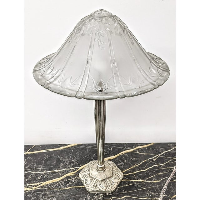 Art Deco French Art Deco Table Lamp Signed Lorrain Nancy France For Sale - Image 3 of 9