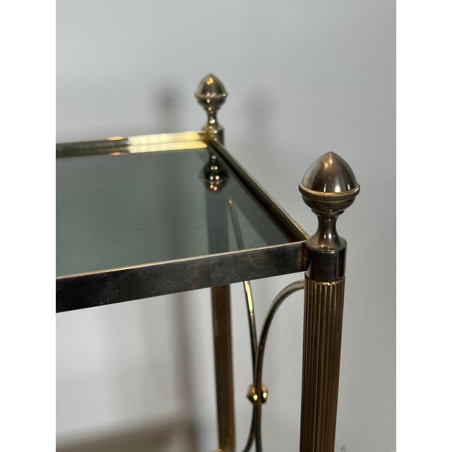 Silver 1940s Neoclassical silver metal shelves in the style of Maison Jansen For Sale - Image 8 of 12
