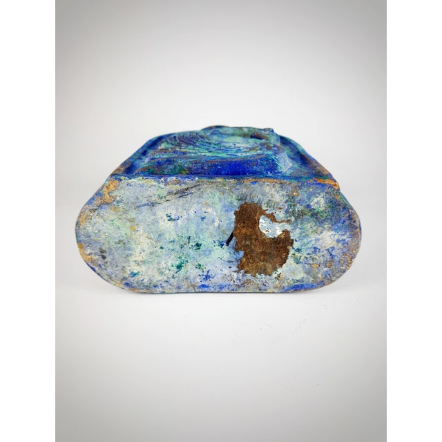 1960s Large Hand-Built Painted Clay Vase With Swan Relief, Mid-Century Studio Art Pottery For Sale - Image 10 of 12