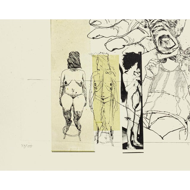 Modern Sergio Barletta, Nude and Hand, Lithograph, 1970s For Sale - Image 3 of 4