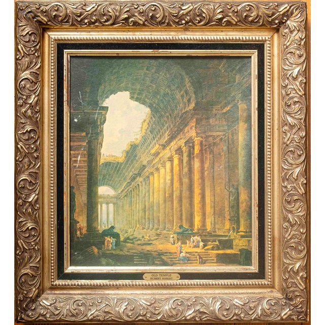 A wonderfully atmospheric matched pair of vintage architectural ruin prints, filled with monumental arches, classical...