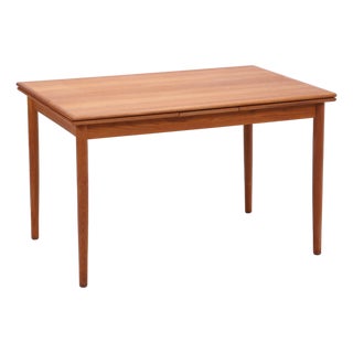 Vintage Danish Extendable Teak Dining Table For Sale