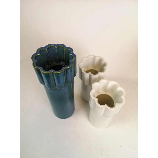 1970s Scandinavian Modern Convex Vases by Karin Björquist for Gustavsberg, Sweden, Set of 3 For Sale - Image 5 of 12