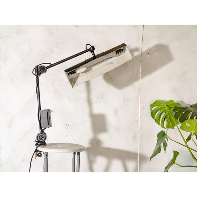 Vintage Bauhaus Bankers Lamp with Adjustable Arm Clamp from Hala, 1930s For Sale - Image 4 of 17
