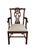 Chippendale 2 Late 20th Century Maitland Smith Chippendale Pierced Mahogany Dining Arm Chairs Silk Seats Pair For Sale - Image 3 of 18