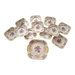 Vintage Plates and Serving Platter With Handles Meito China - Set of 11 For Sale