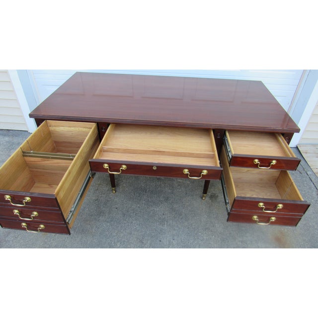 Amazing Mahogany Councill Executive Desk Designer For Sale - Image 6 of 18