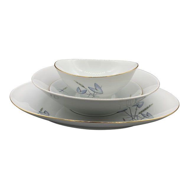 Vintage Eschenbach Larissa China Gravy Boat Platter And 9 Bowl