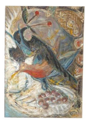 Unknown, Painting Depicting Birds in a Fruit Tree, Oil on Canvas