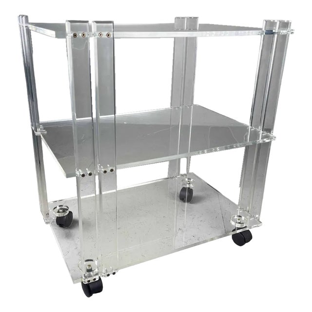 Mid-Century Acrylic Glass Trolley, Italy, 1970s For Sale