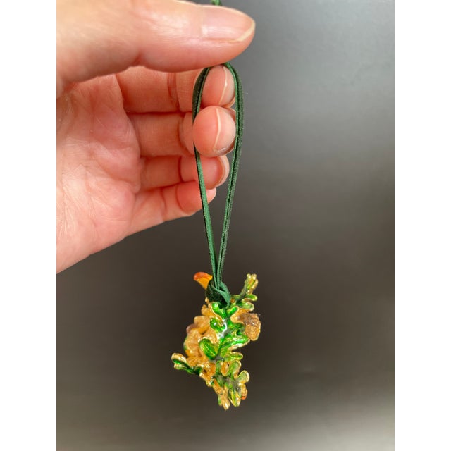 Enameled Oak Leaves & Acorns Wreath Ornament For Sale - Image 10 of 12