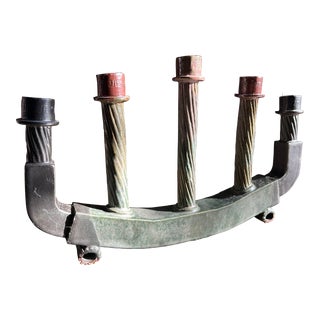 Glazed Studio Art Pottery Candle Holder/Candelabra Mid Century For Sale