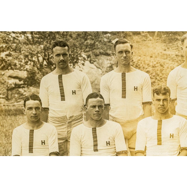 Rare Pair of Framed Antique Harvard University Rowing Crew Photographs Photos Portrait Sports Team Man Cave Home Wall Decor For Sale - Image 13 of 18