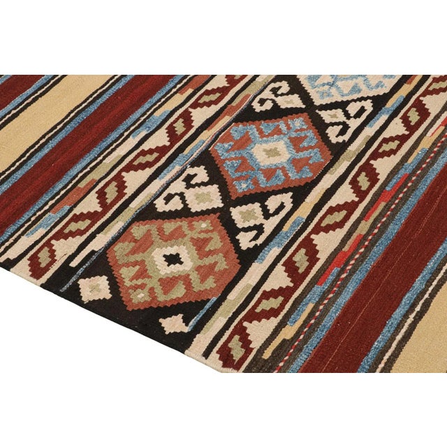 1950s Vintage Shahsavan Persian Kilim in Stripes & Geometric Patterns From Rug & Kilim For Sale In New York - Image 6 of 8