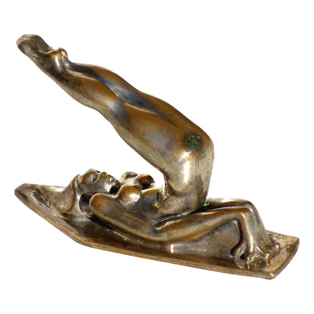 Annie Fokker Cottreau, Woman Figure, 1930, Silver Bronze Sculpture For Sale