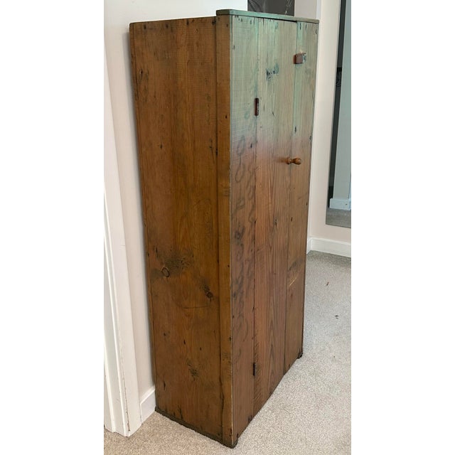 Brown Antique Shenandoah Valley Yellow Pine Jelly Cupboard With Vintage Stenciling For Sale - Image 8 of 8