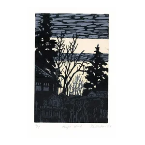 2007 Ginnie Madsen Night Wind Relief Print