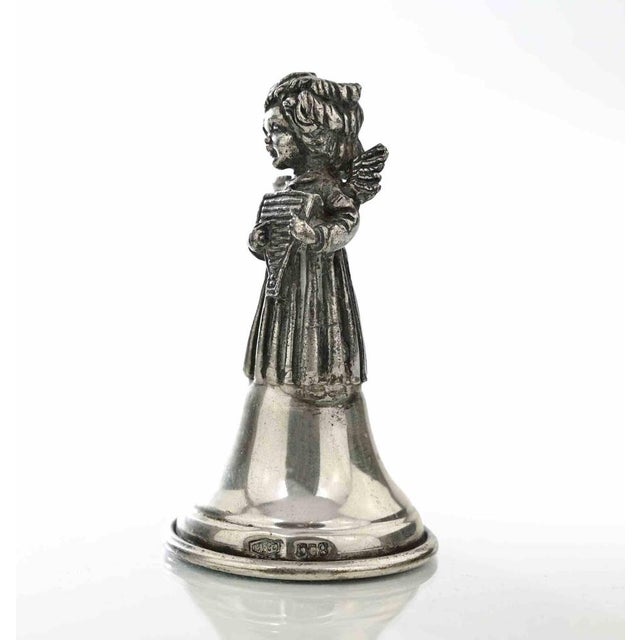 Vintage Italian Sterling Silver Angel Bell Cherub Playing Pan Flute, 1960s For Sale - Image 3 of 6
