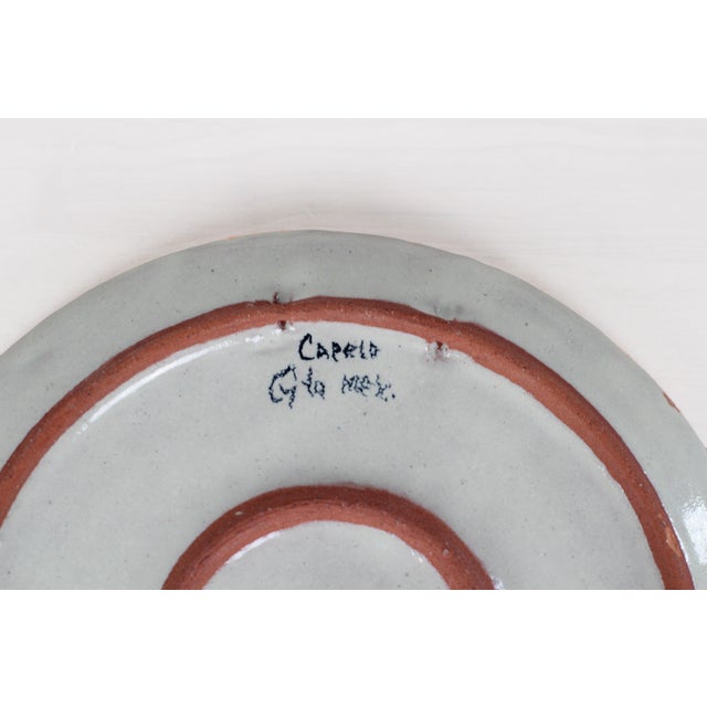 1980s Signed Capelo Mexican Pottery Plate | Guanajuato Majolica Fruit Still Life For Sale - Image 9 of 10