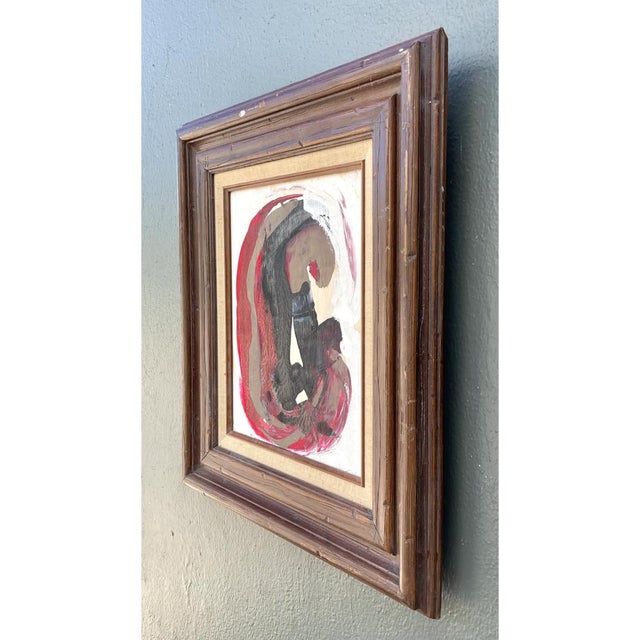 Wood Vintage Original Abstract Oil on Board For Sale - Image 7 of 12