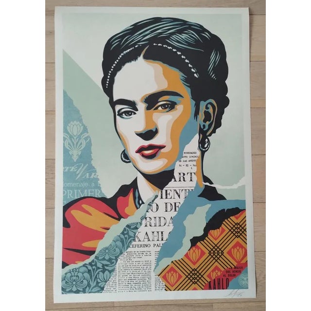 Shepard Fairey (Obey) The Woman Who Defeated Pain (Frida Kahlo) Offset print hand signed and dated by the artist. Format:...