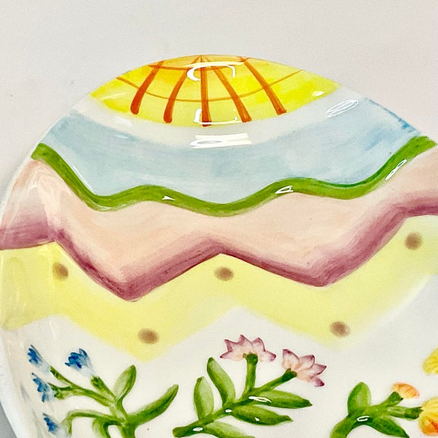 Ceramic 1980s Vintage Fitz & Floyd Hand Painted Easter Egg Dish. For Sale - Image 7 of 8
