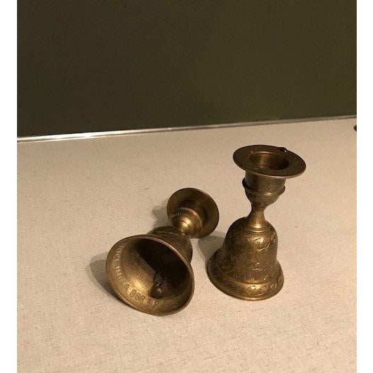 Brass Bell Candle Holders A Pair Chairish