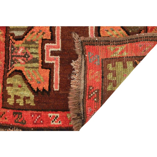 Mid-Century Modern Vintage Turkish Mini Kars Rug For Sale - Image 3 of 3