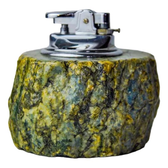 Green Alabaster Lighter by Romano Bianchi, Italy, 1970 For Sale