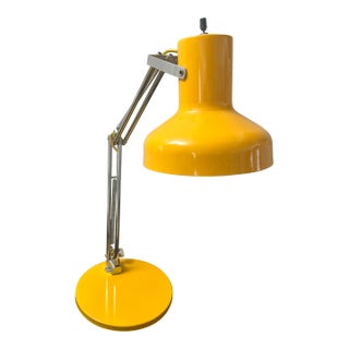 1970s Post-Modern Industrial Desk Lamp in Yellow by Art Specialty Co. For Sale