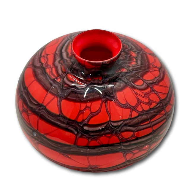 Unusual Large Size Antique Art Deco Czechoslovakian Hand Blown Art Glass Vase by Kralik - Circa 1920s For Sale - Image 15 of 18