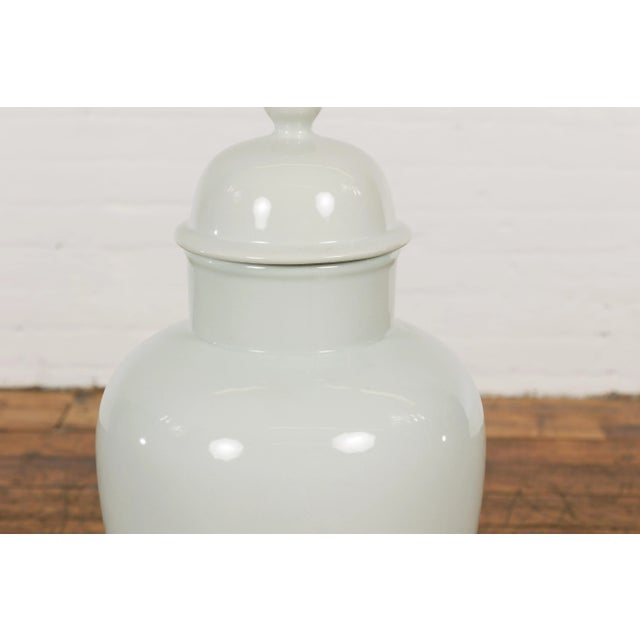 Vintage White Porcelain Vase with Lid For Sale - Image 9 of 12