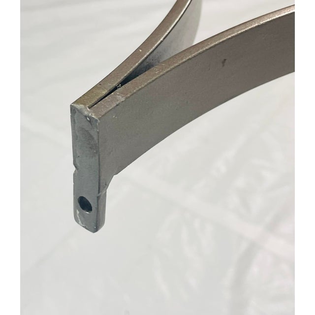 Vintage Brutalist Dining Table With Glass Top and Sculptural Textured Metal Base For Sale - Image 18 of 18