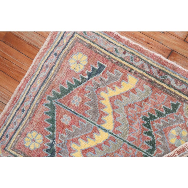 Rustic Vintage Zabihi Collection Turkish Anatolian Small Square Rug - 2'6" x 3'6" For Sale - Image 3 of 6