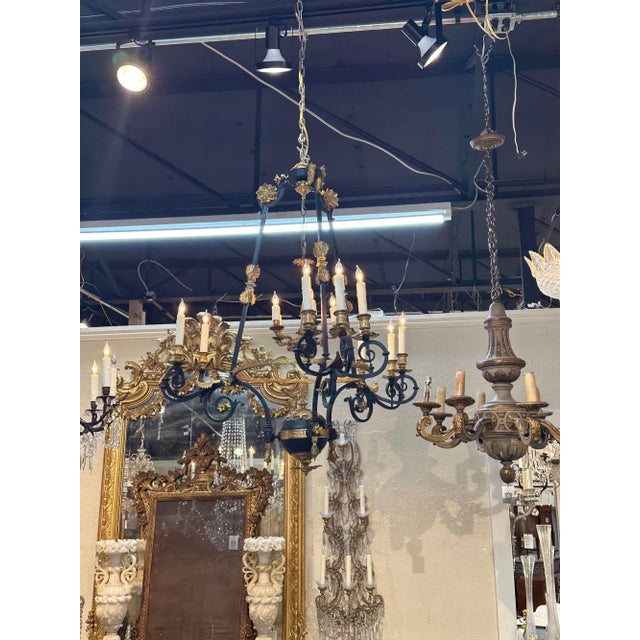 Metal Empire Gilt Bronze Chandelier For Sale - Image 7 of 9