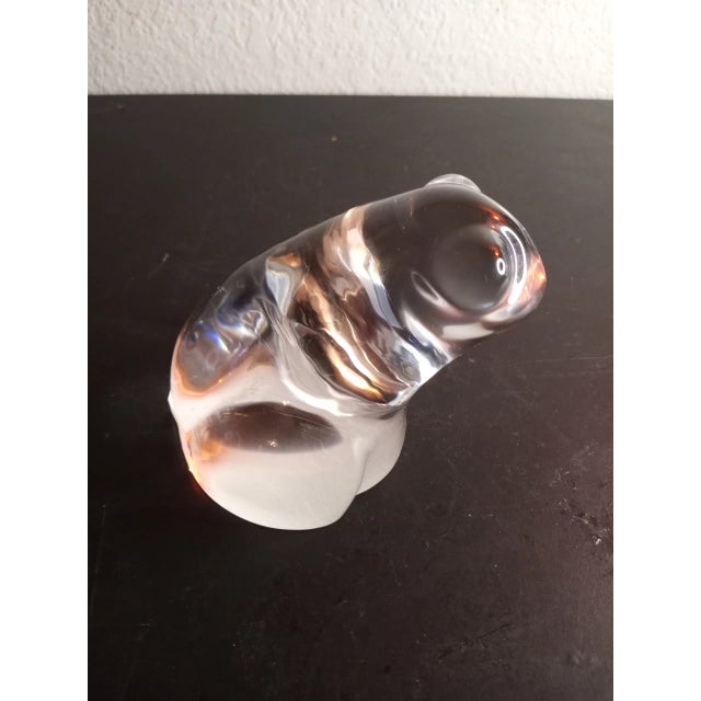 Orrefors Sweden Clear Crystal Frog Figurine Paper Weight For Sale - Image 9 of 9